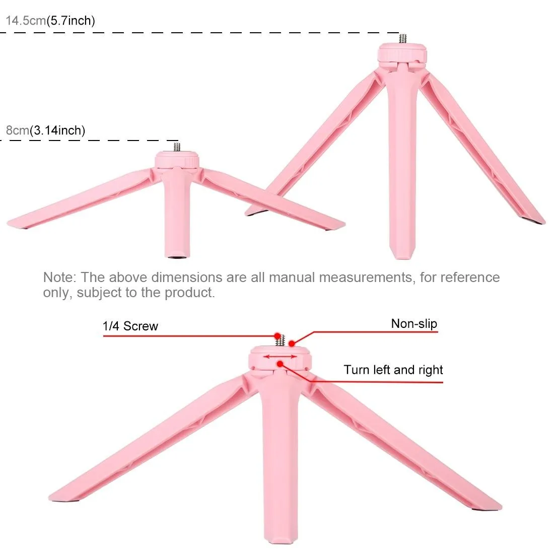 10.2" Selfie Beauty Light with Tripod Mount & USB 3 Modes Dimmable LED Ring for Vlogging & Photography | Cold Shoe Ball Head & Phone Clamp | Pink