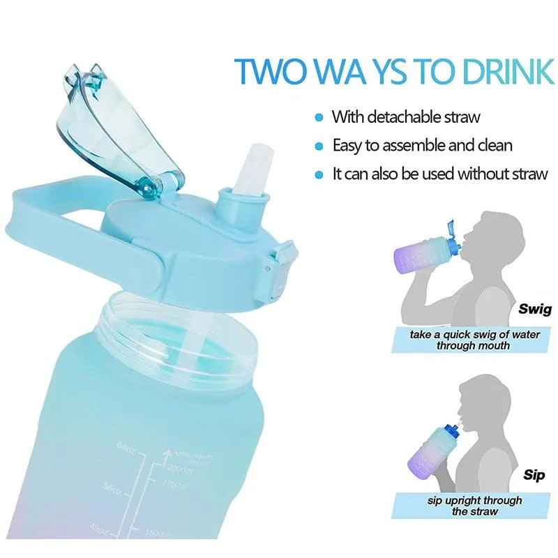 2L Water Bottle With Straw And Lid IF-91