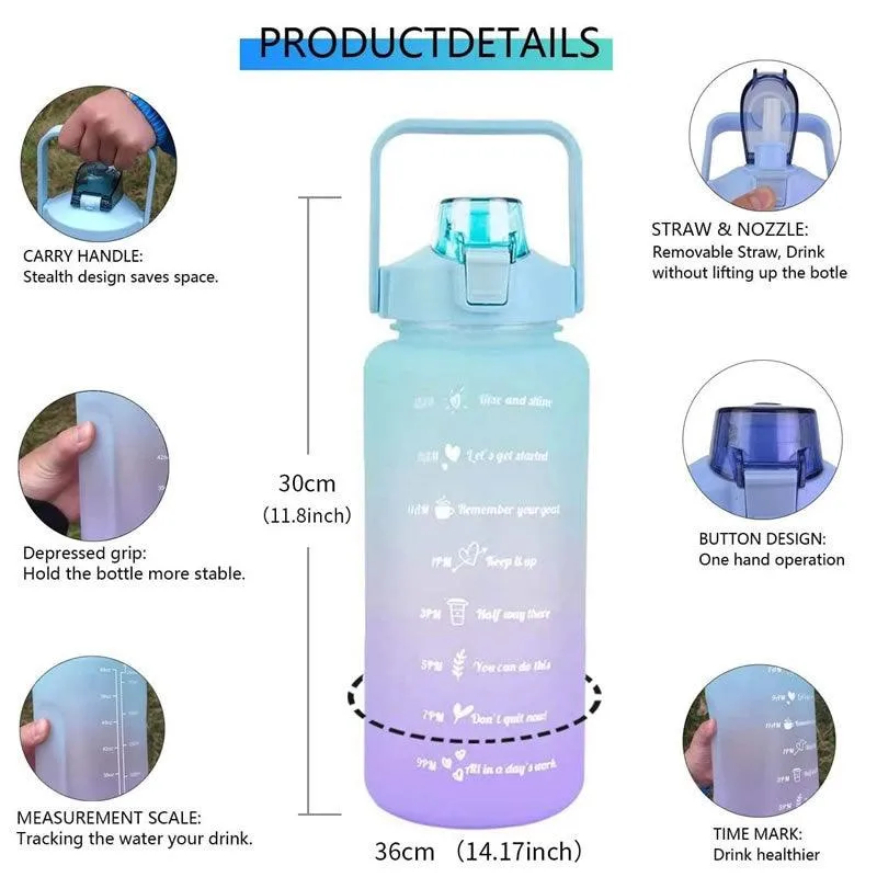 2L Water Bottle With Straw And Lid IF-91