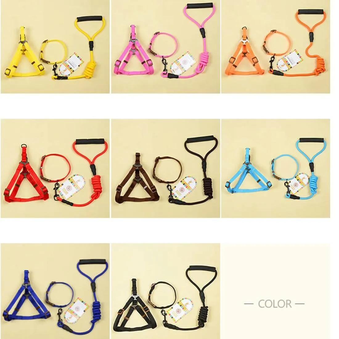 3 Piece Pet Set Collar Harness & Leash L Chest 57 90Cm Neck 40 64Cm Weight 35Kg Max