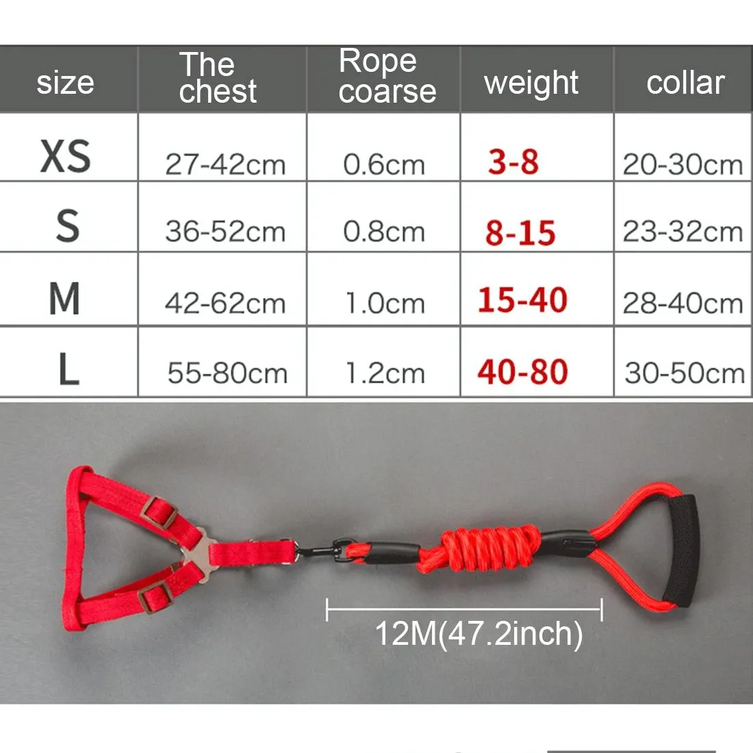 3 Piece Pet Set Collar Harness & Leash L Chest 57 90Cm Neck 40 64Cm Weight 35Kg Max
