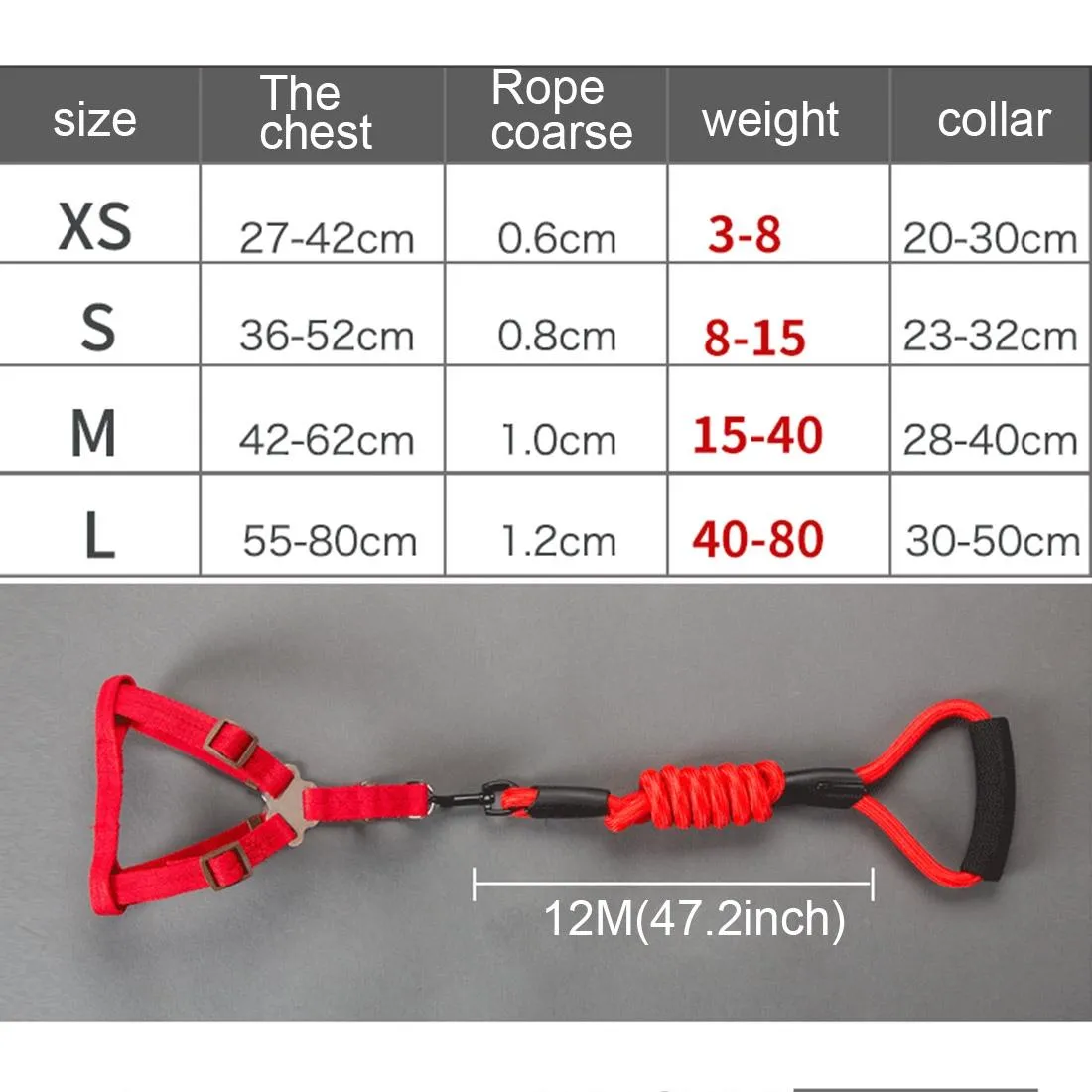 3 Piece Pet Set Collar Harness & Leash M 15Kg Max 33 52Cm Neck 43 67Cm Chest