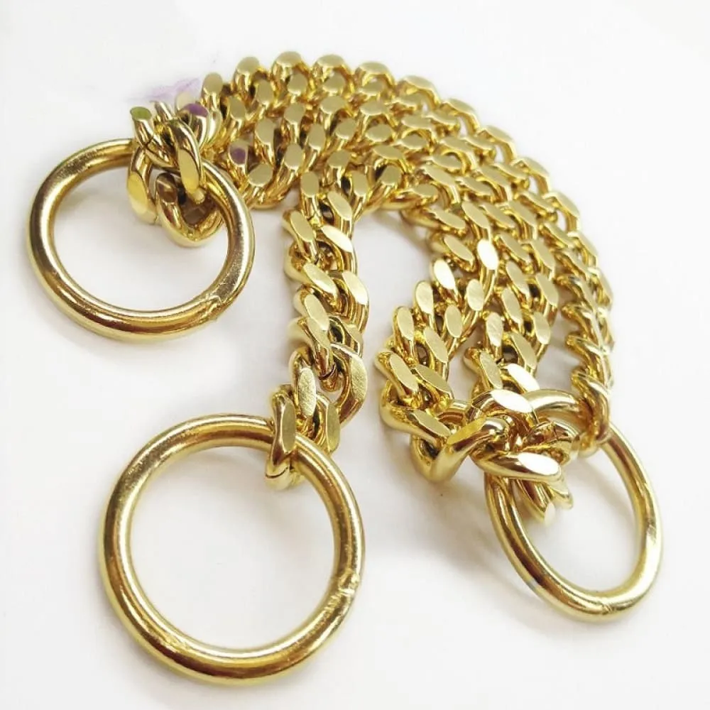 3.0mm Stainless Steel Golden Dog Collar p Chain