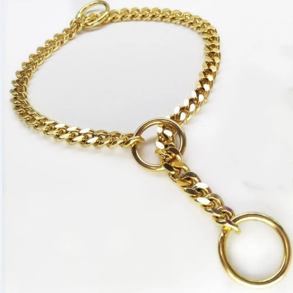 3.0mm Stainless Steel Golden Dog Collar p Chain