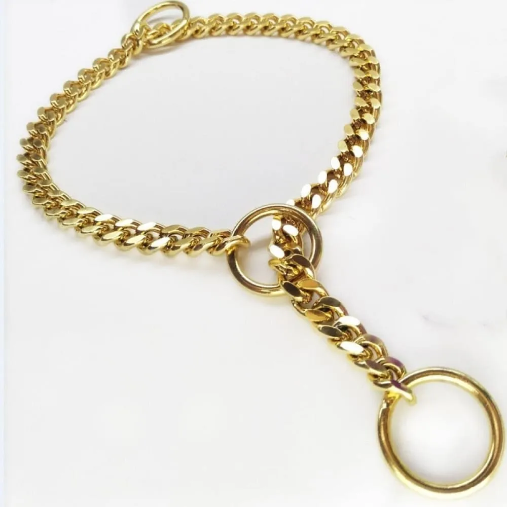 3.0mm Stainless Steel Golden Dog Collar p Chain
