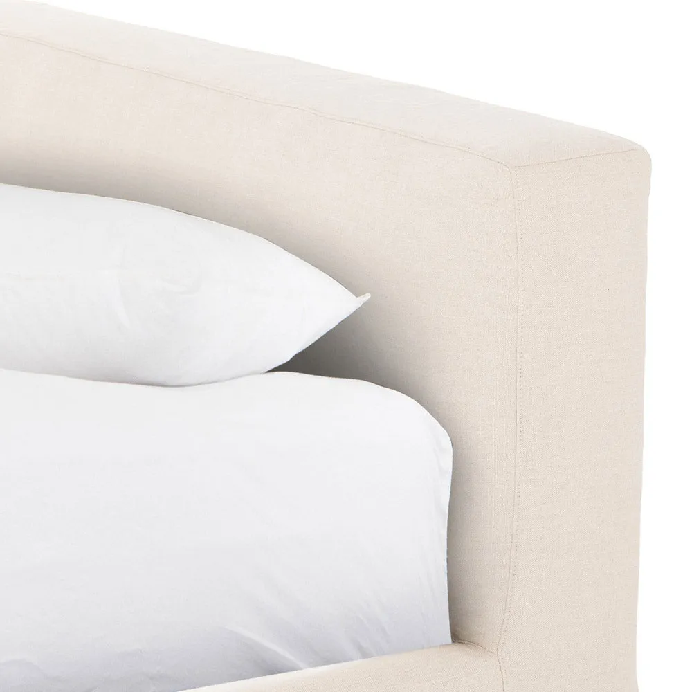 Aidan Slipcovered King Bed, Brussels Natural