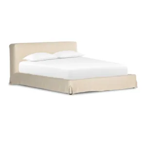 Aidan Slipcovered King Bed, Brussels Natural