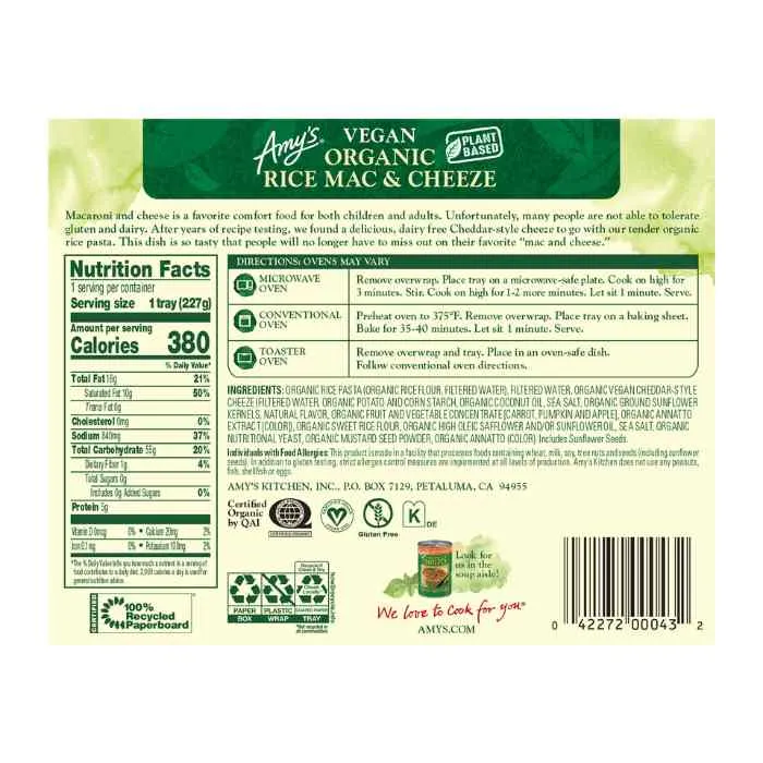 Amy's - Organic Rice Mac & Cheeze, 8oz