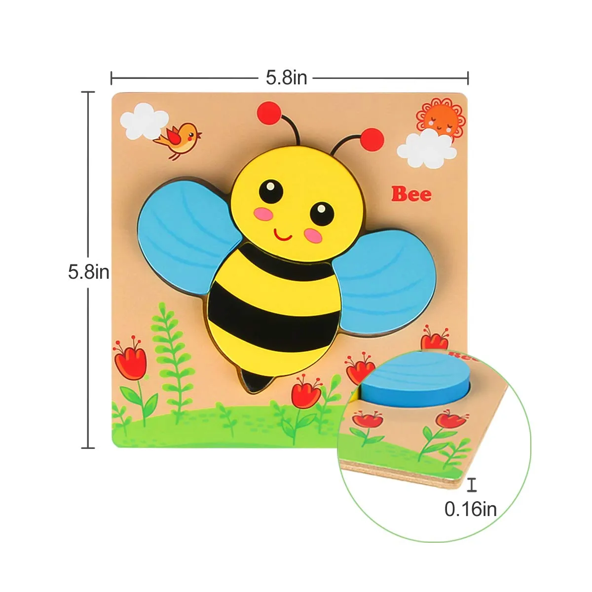 Animal Adventure Puzzles: Engaging 6-Pack Wooden Puzzles for Toddlers’ Learning Fun