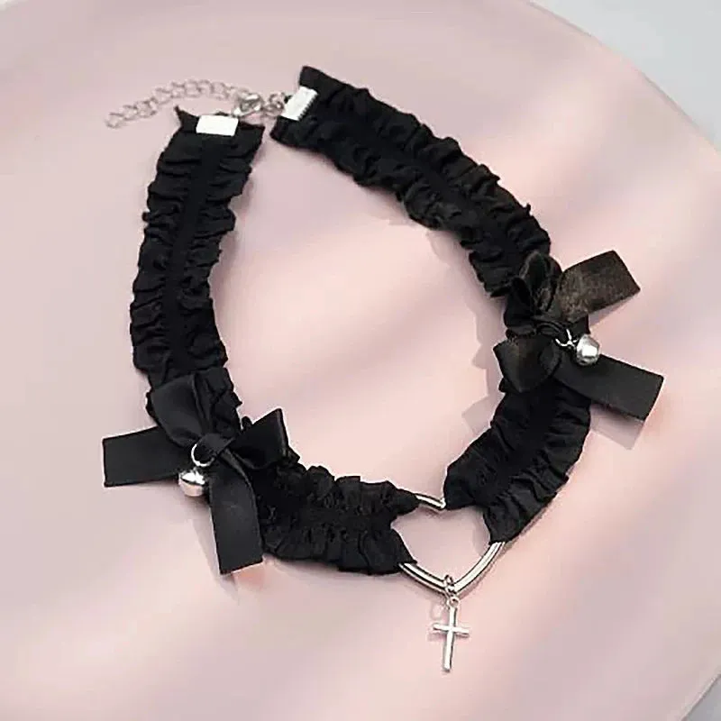 Black Lolita Heart Lace Leg Garter