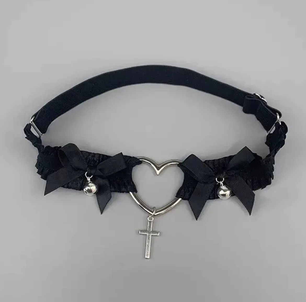 Black Lolita Heart Lace Leg Garter