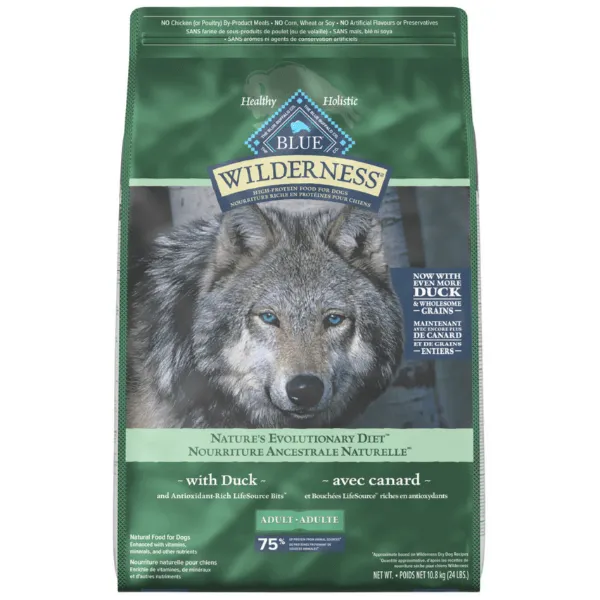 BLUE Wilderness Duck Recipe with Grains Dry Dog Food, 24lb