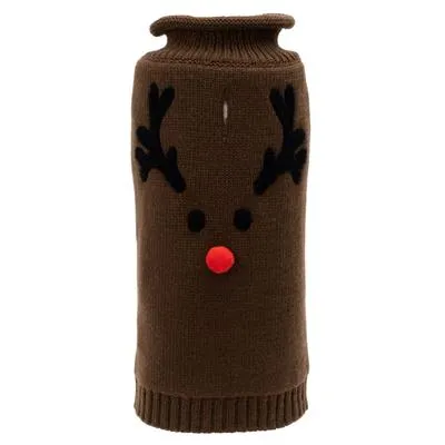 Brown Reindeer Face Sweater