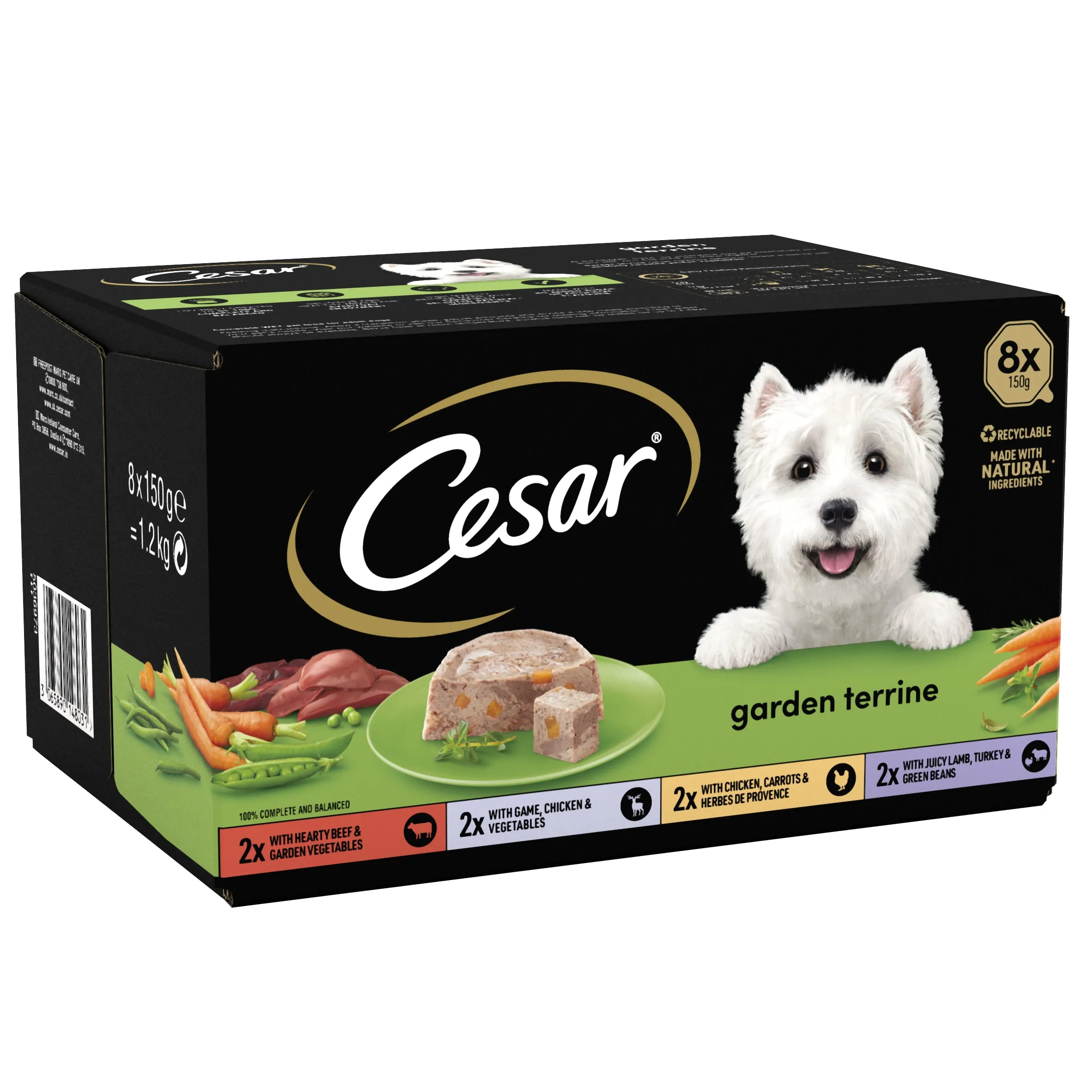 Cesar Garden Terrine Mixed Selection In Loaf 8x150g (Pack of 3)