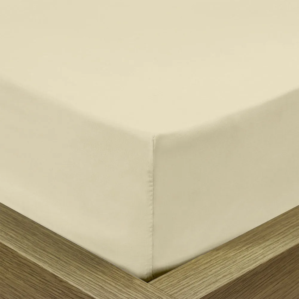 Cotton Home 1pc Fitted Sheet Super Soft Beige