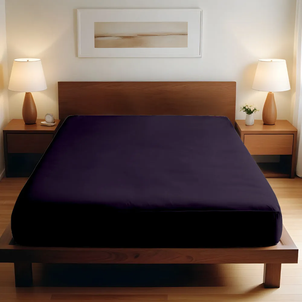 Cotton Home 1pc Fitted Sheet Super Soft Violet