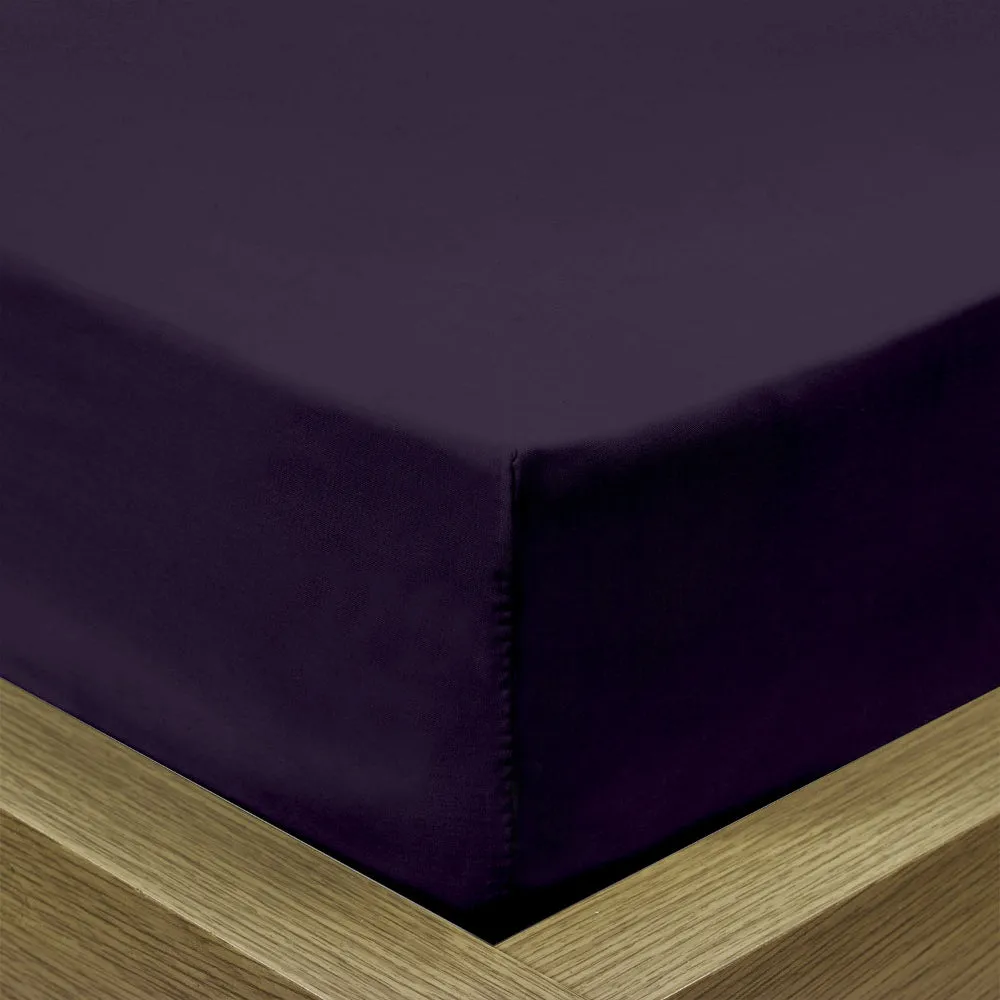 Cotton Home 1pc Fitted Sheet Super Soft Violet