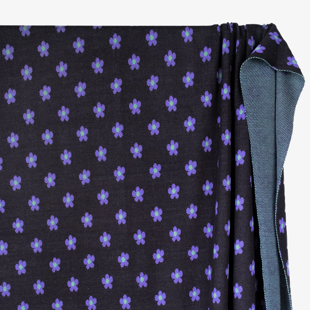 Daisy Jacquard Sweater Knit - Black/Purple