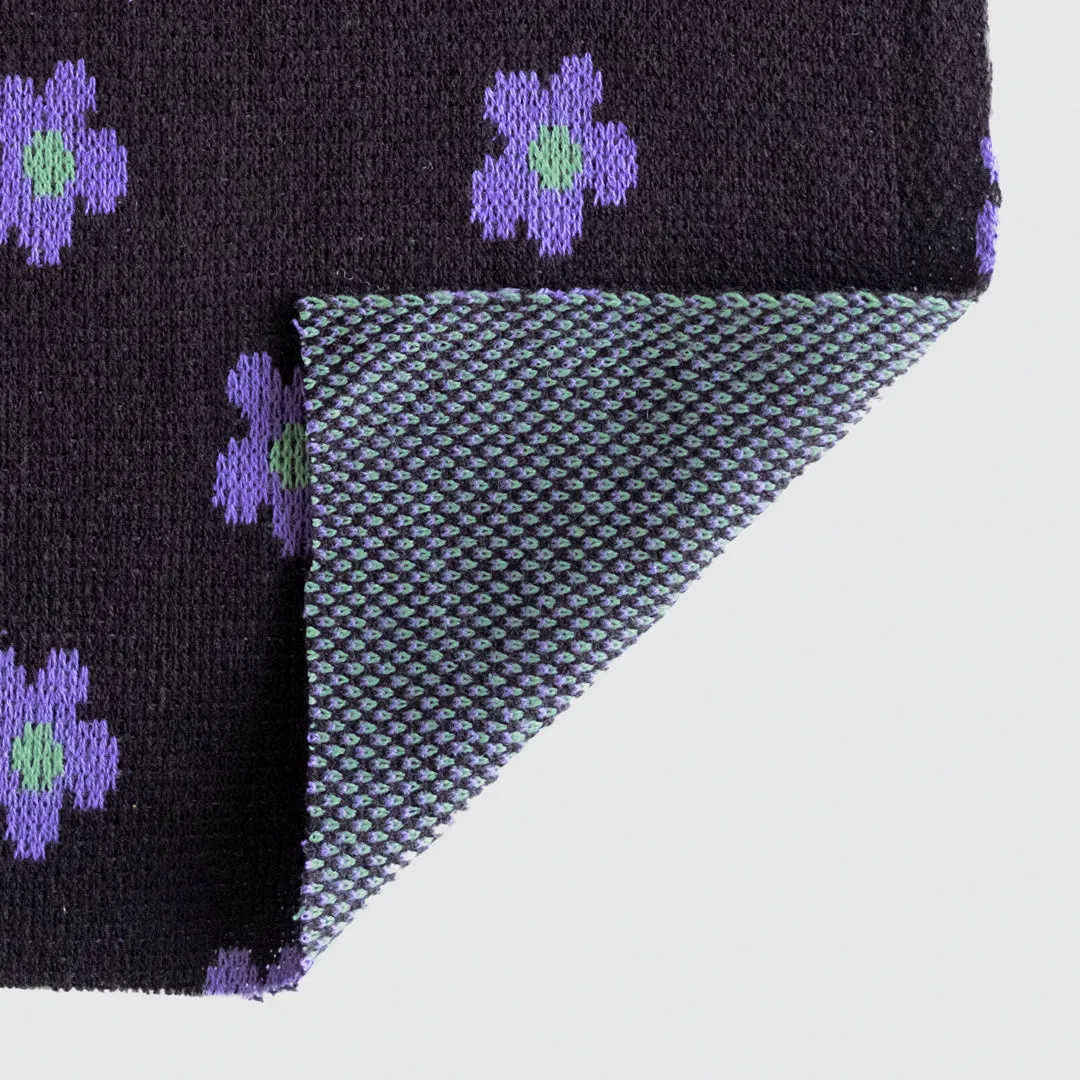Daisy Jacquard Sweater Knit - Black/Purple