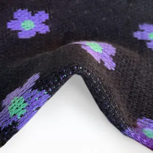 Daisy Jacquard Sweater Knit - Black/Purple