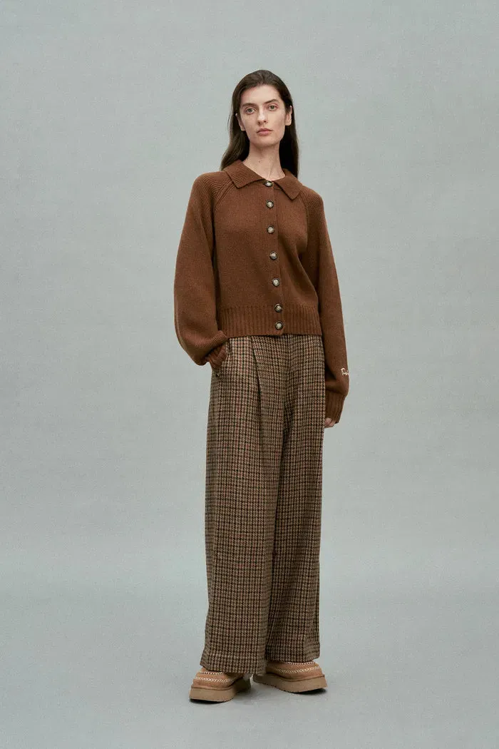 Demi Collared Cardigan in Merino Wool-Cashmere
