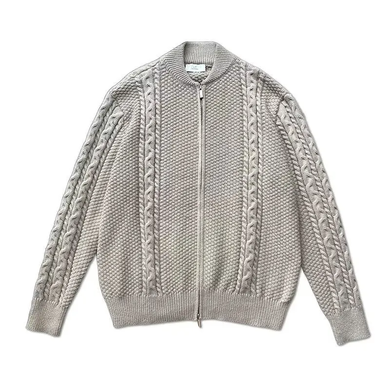 Design Sense Niche Zipper Knitted Cardigan For Men