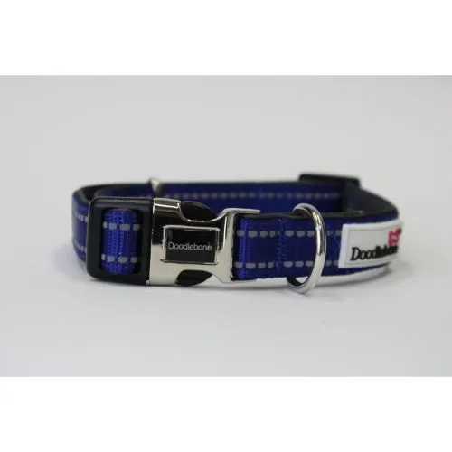 Doodlebone Padded Dog Collar Cobalt Size 3-6