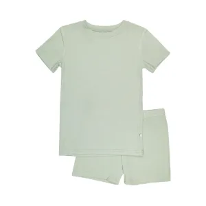 Dusty Sage Small Ribbed Shorts Two-Piece Set