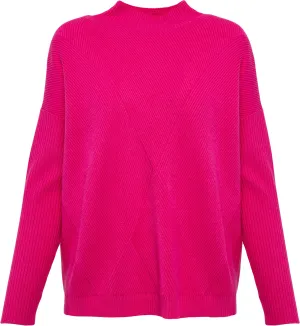 FINAL SALE FANNIN FUCHSIA MOCK NECK SWEATER - M MADE IN ITALY