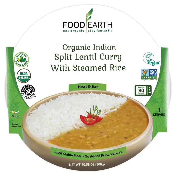Food Earth - Entree Lentil Curry Rice 10.58 Oz - Pack Of 6