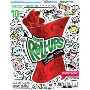 Fruit Roll Ups Strawberry Sensation 10ct 5oz