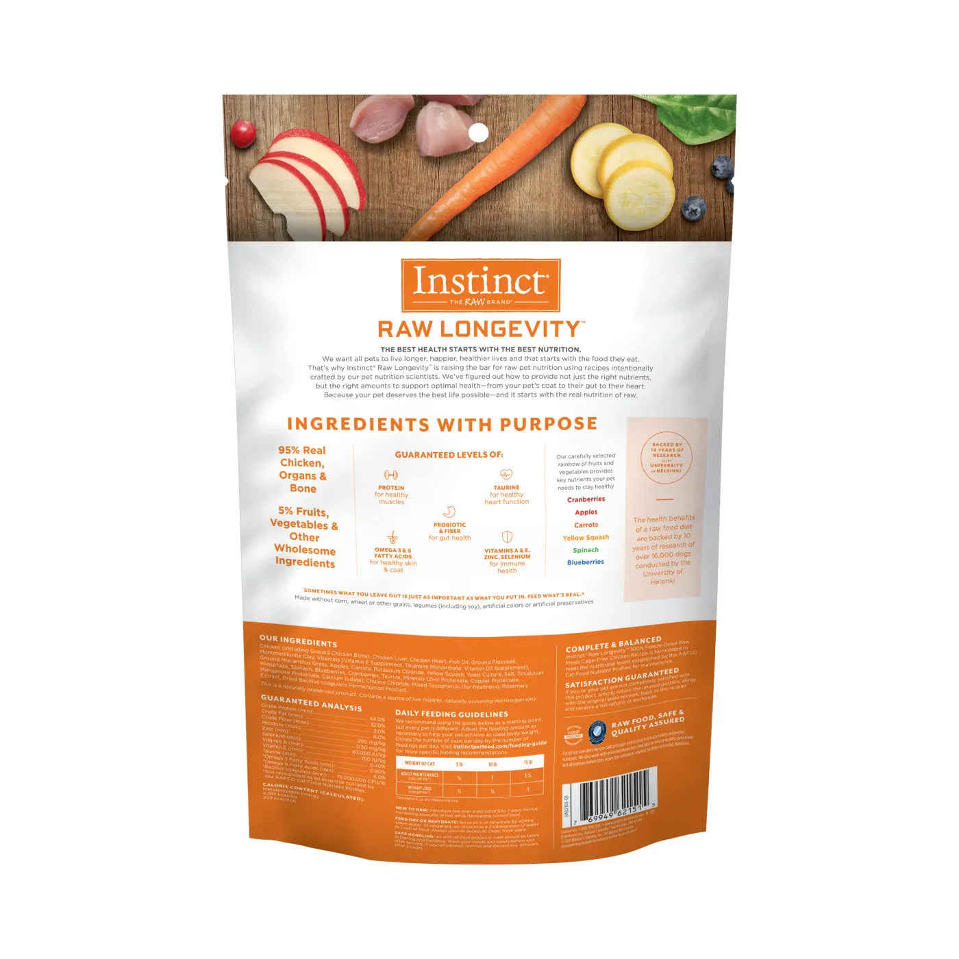 Instinct Longevity Feline - Chicken Freeze Dried Raw Meals Adult Cat Food
