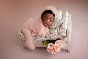 MADE TO ORDER- REVERSIBLE 2 Color Butterfly Field & Linen- NB Mattress