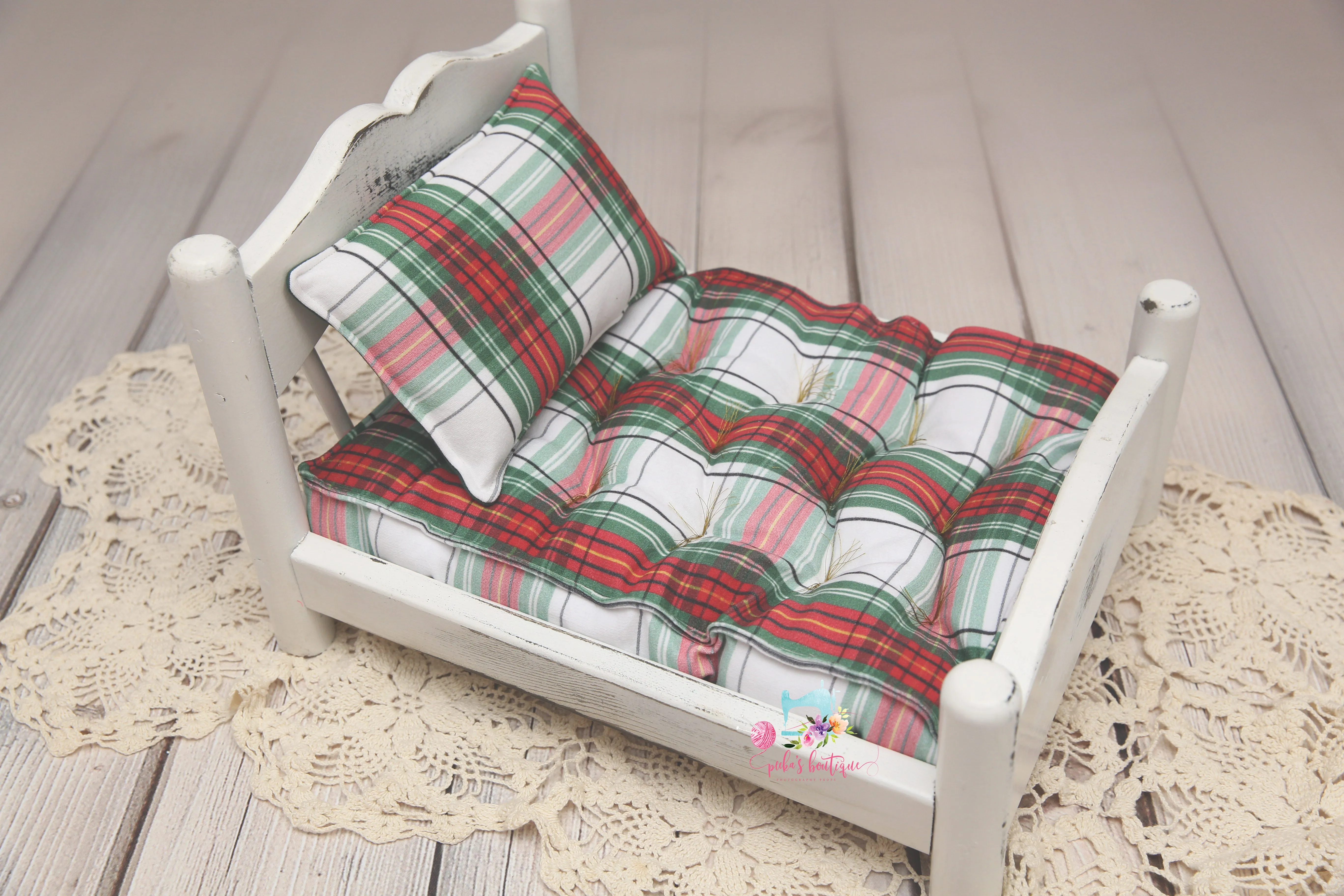 MADE TO ORDER- REVERSIBLE 2 Color Christmas Plaid- NB Mattress