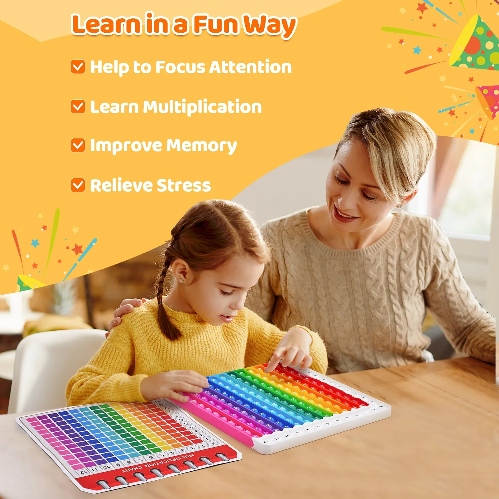 Math Flash Cards and Pop Fidget Chart