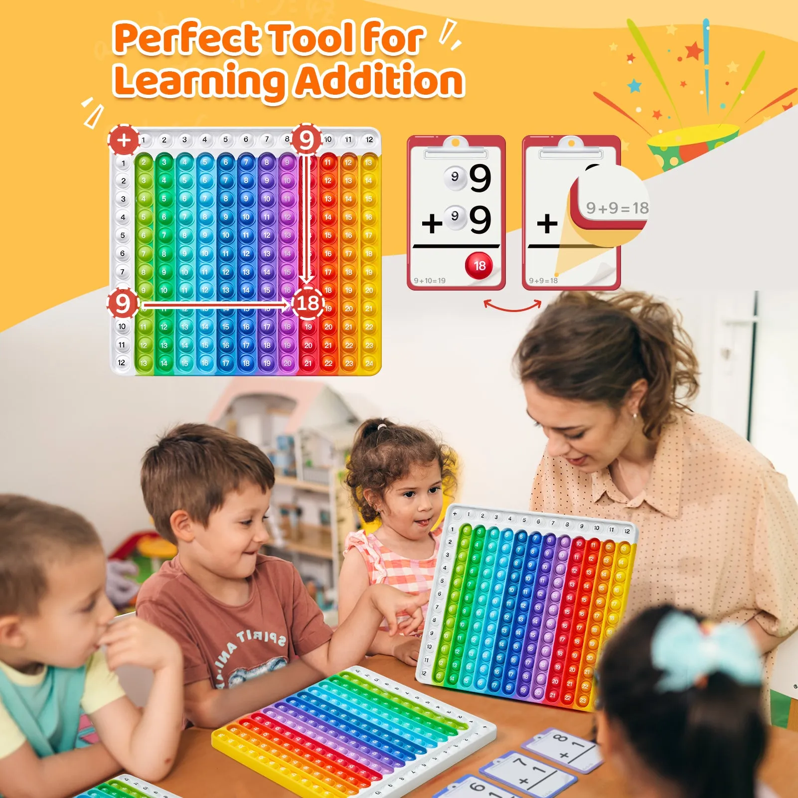 Math Flash Cards and Pop Fidget Chart