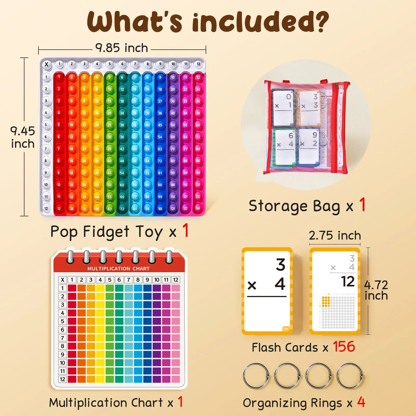 Math Flash Cards and Pop Fidget Chart