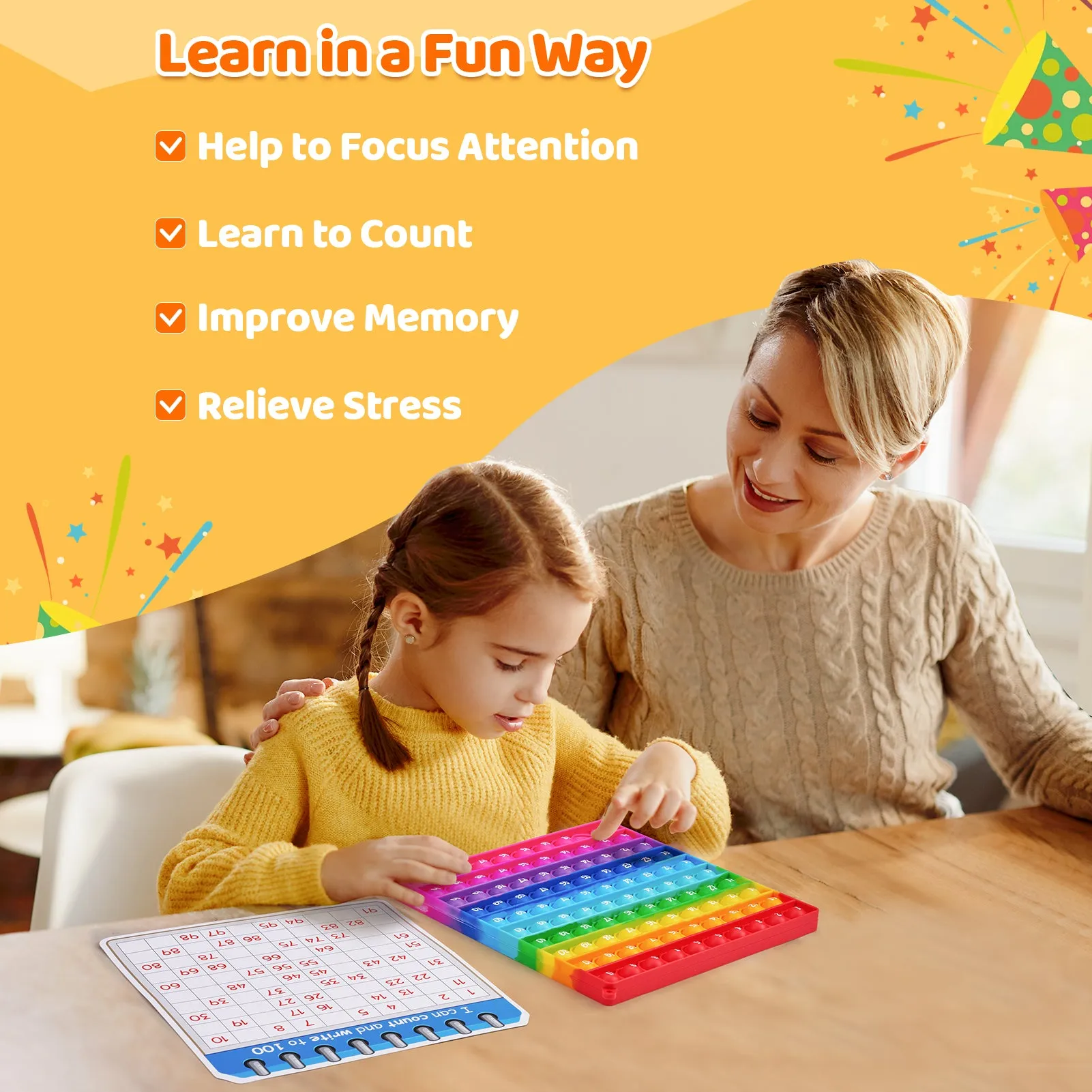 Math Flash Cards and Pop Fidget Chart