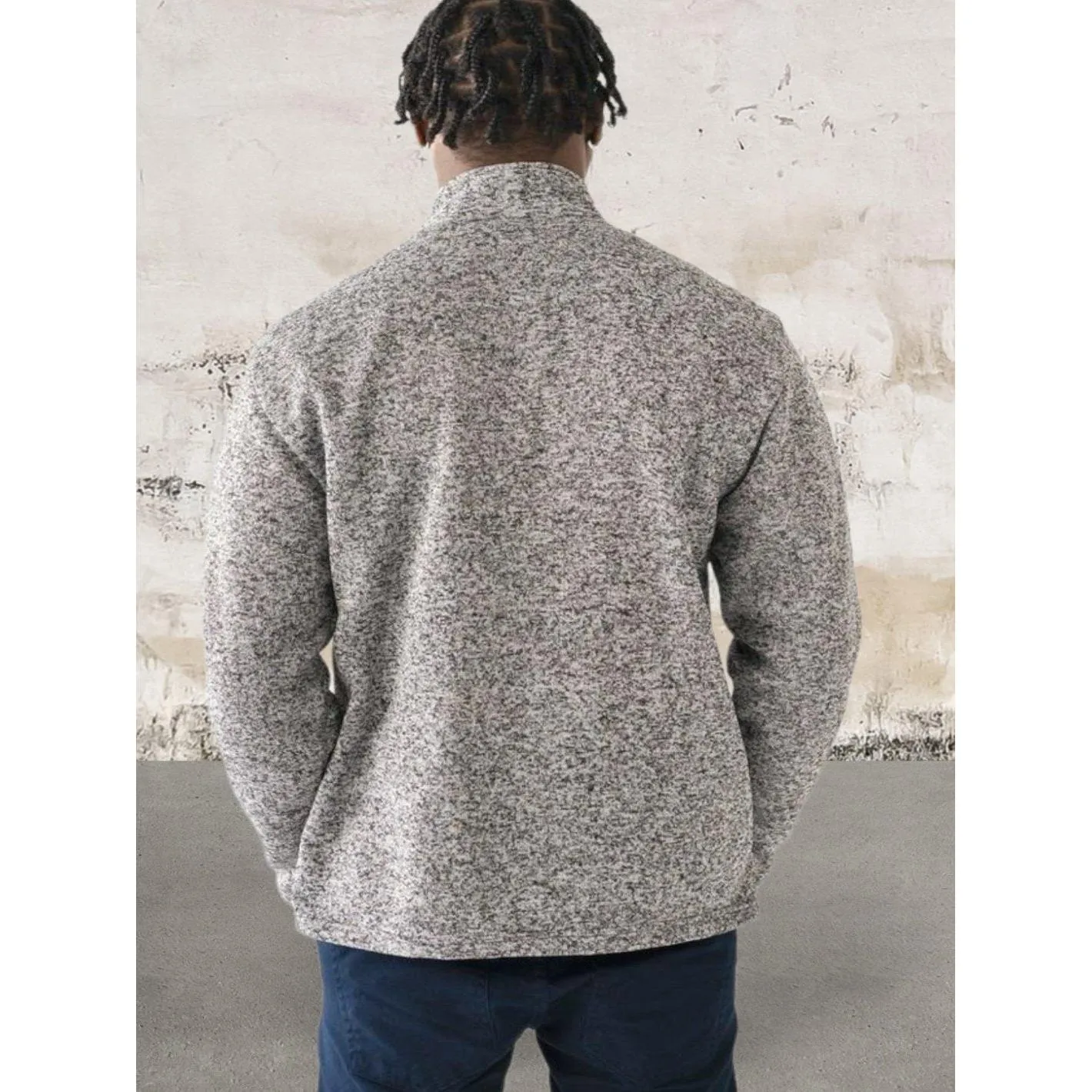 Men long sleeve 1/4 zip front sweater