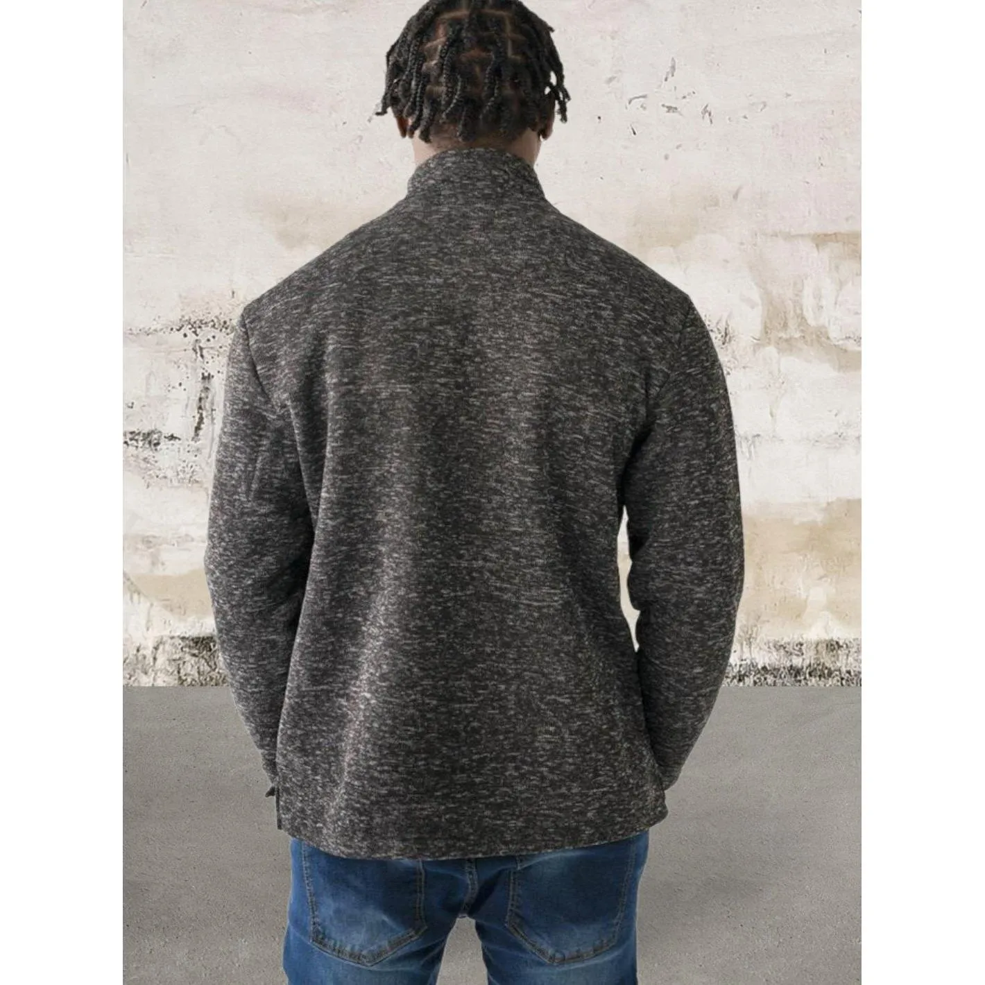 Men long sleeve 1/4 zip front sweater