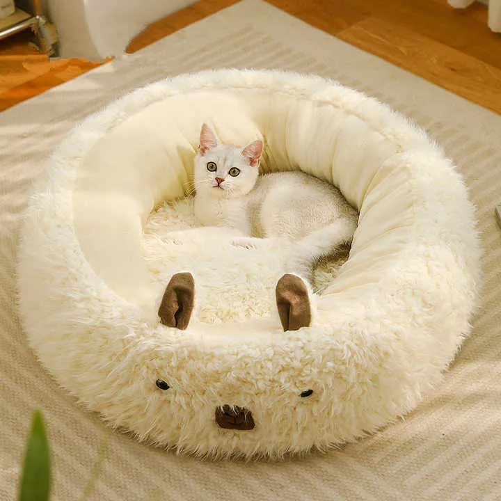 New Alpaca Pet Nest Deep Sleep Cat/Dog Mat Small.  عش جديد للحيوانات الأليفة من الألبكة، مناسب للنوم العميق