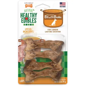 Nylabone Healthy Edibles Broth Bone Ham Flavor Dog Treats