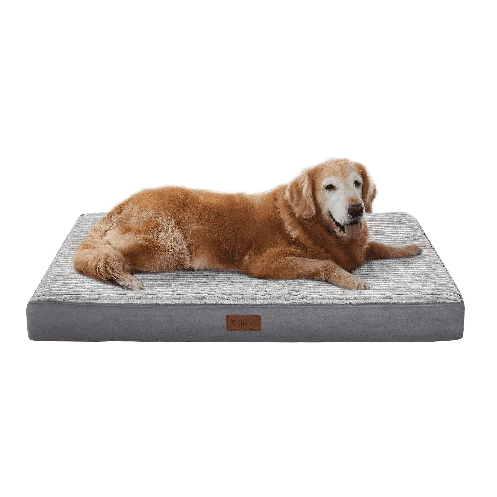 Ophanie Gray 35in Orthopedic Dog Bed For Large Dogs with Egg Crate Foam Support and Non-Slip Bottom, Waterproof and Machine Washable Removable Pet Bed Cover,L size(35"x22"x3.5")
