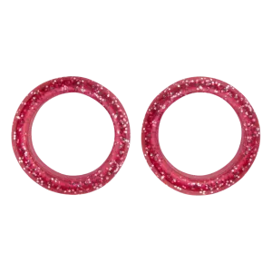 Pack of 2 Premium Scissor Finger Ring Inserts in Red Sparkles by PetStore.Direct