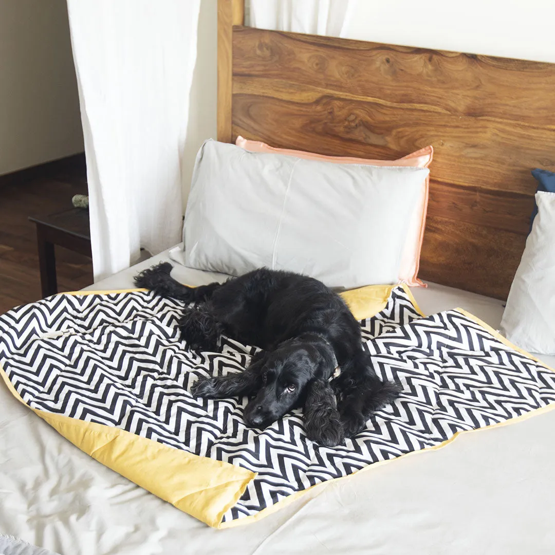 PoochMate Chevron & Yellow Dog Blanket