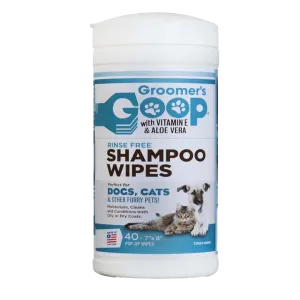 Rinse Free 40 CT Shampoo Wipes by Groomer's Goop