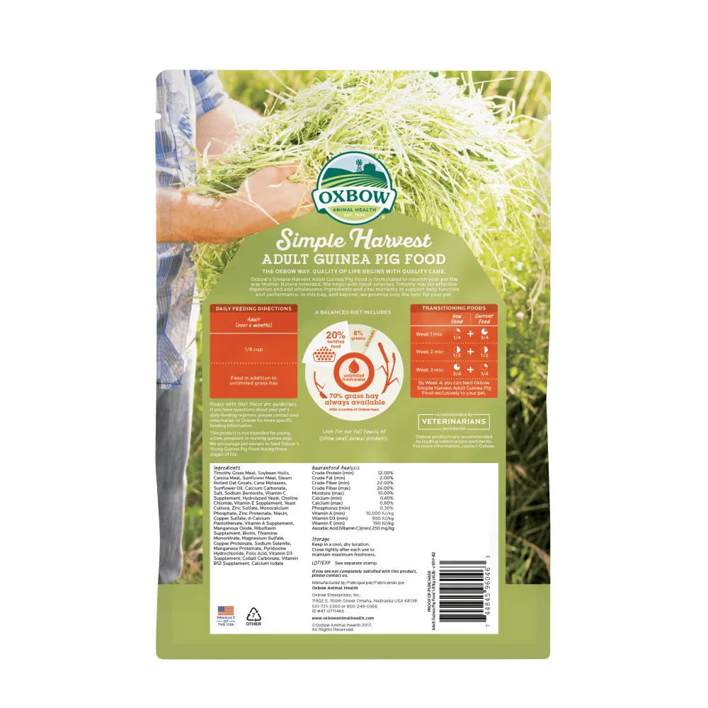 Simple Harvest Adult Guinea Pig Food - 4lb.