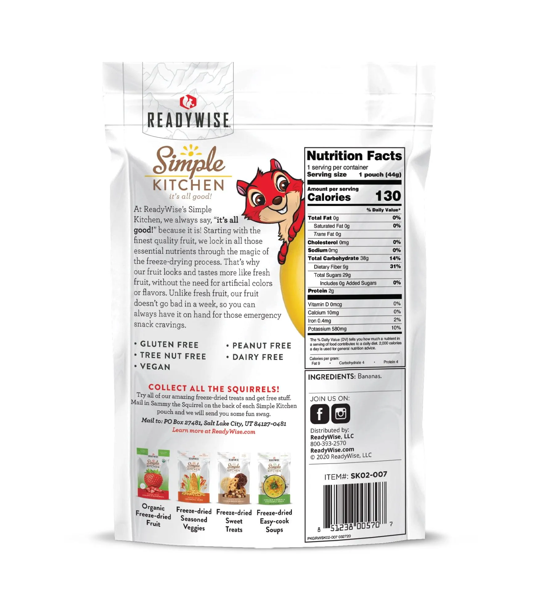 Simple Kitchen Freeze-Dried Bananas - 6 Pack