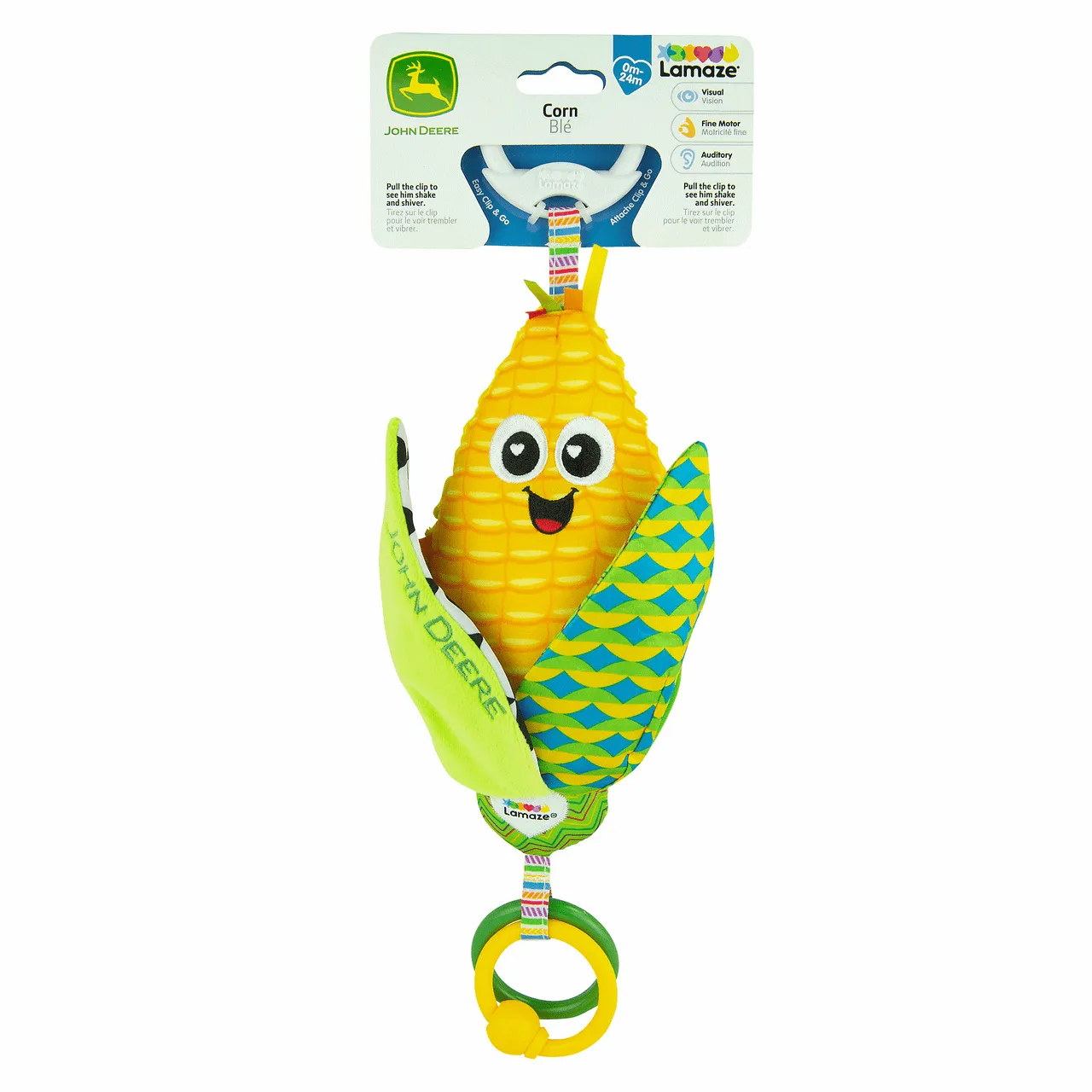 Tomy John Deere Clip & Go - Corn E. Cobb™ Baby Toy