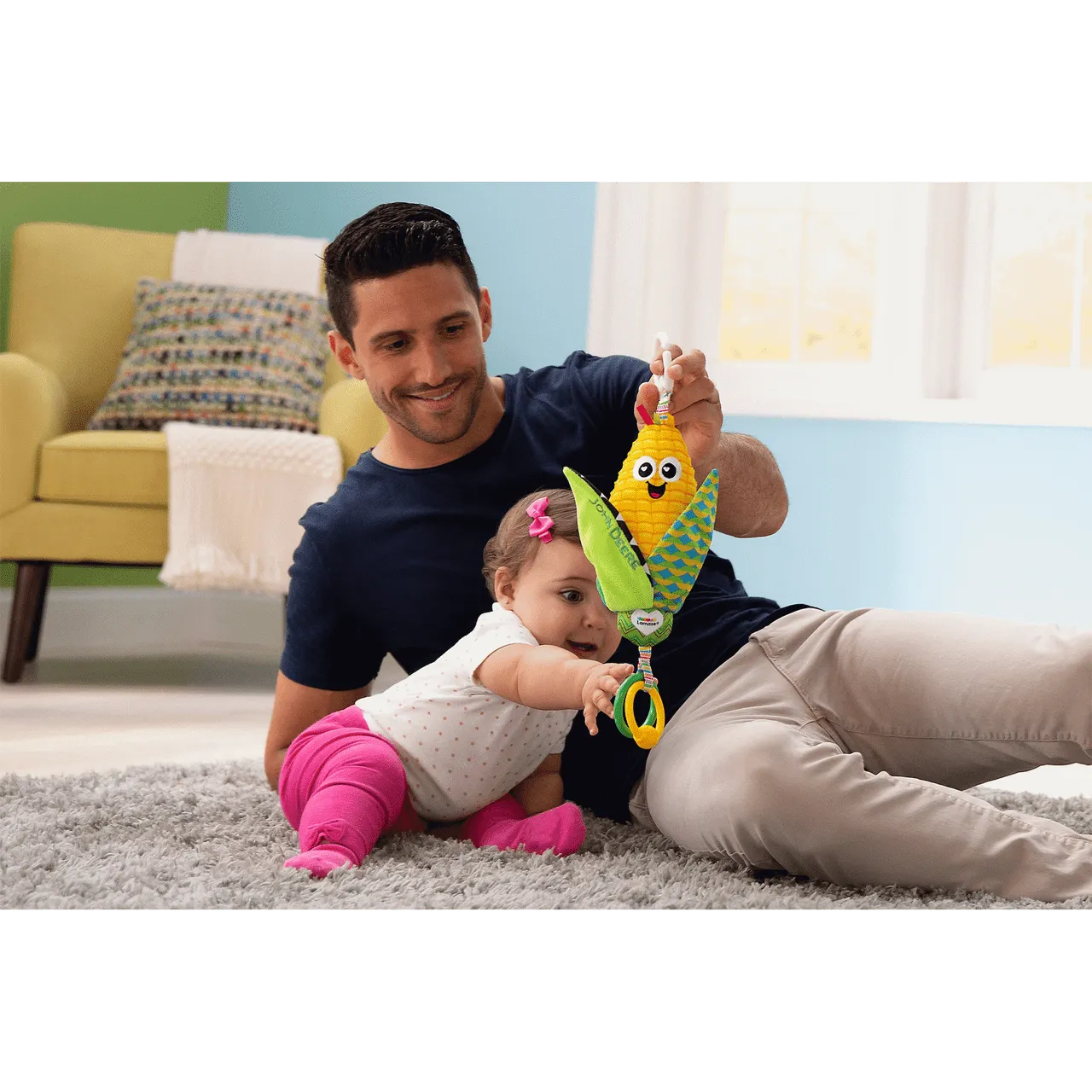 Tomy John Deere Clip & Go - Corn E. Cobb™ Baby Toy